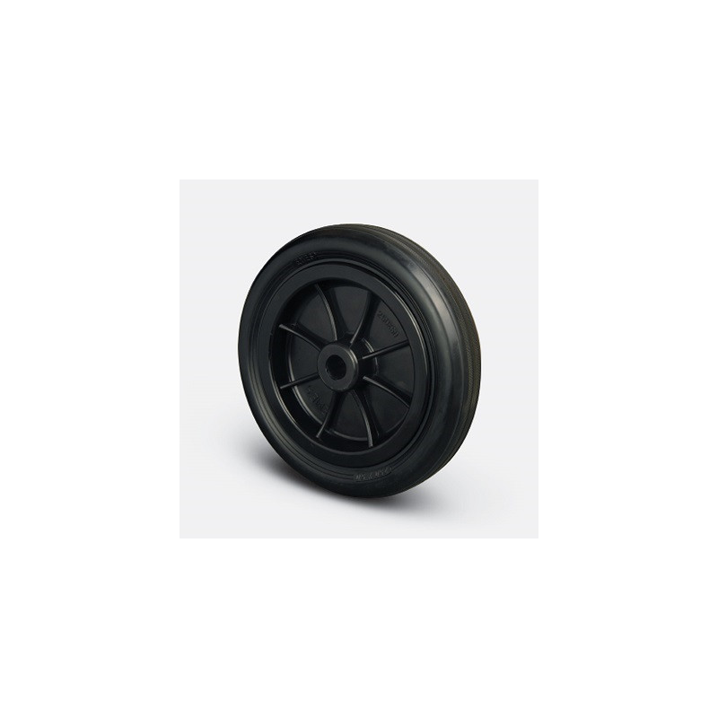 ROUE CAOUTCHOU JANTE POLY-250X50MM-AXE - 20MM-EMES