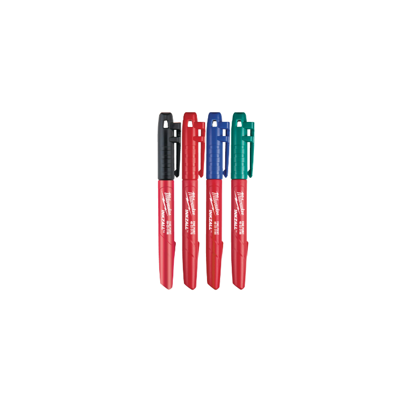 JEU 4 PCS-MARQUEUR POINTE FINE 4 COULEUR-MILWAUKEE