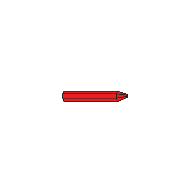 BOITE 12 CRAIE MARQUAGE HEXA. -12x120MM ROUGE-MGS