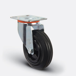 ROULETTE CAOUTCHOUC PIVOT JANTE POLY-125X37MM-EMES