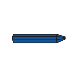 BOITE 12 CRAIE MARQUAGE HEXA. -12x120MM BLEU-MGS