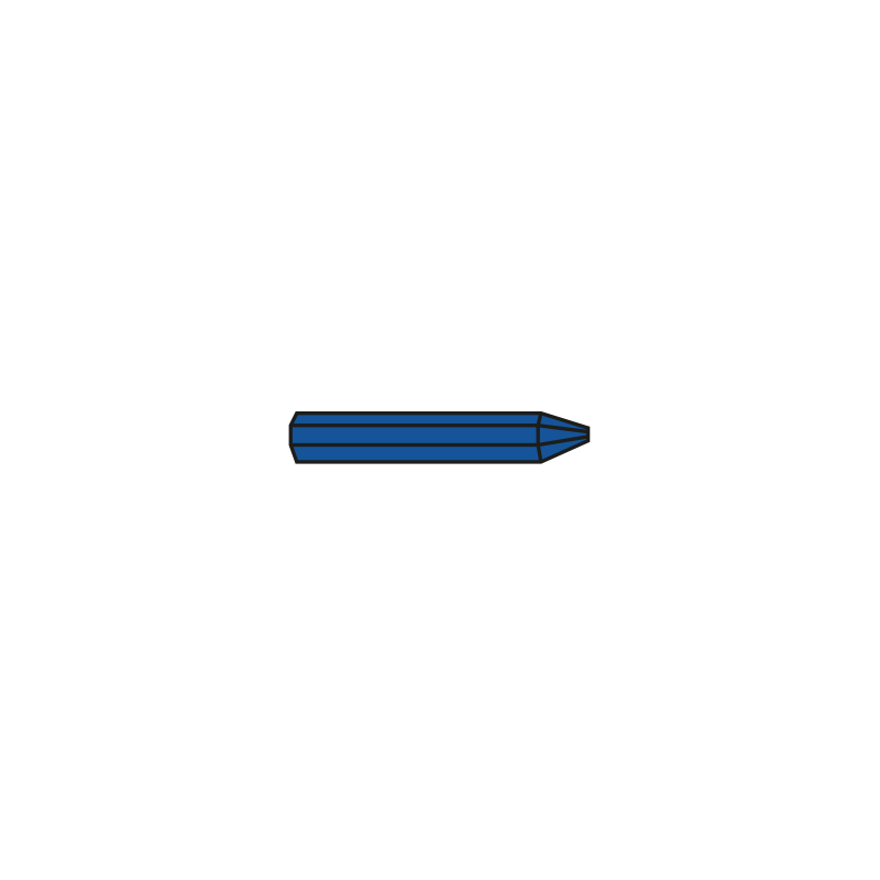 BOITE 12 CRAIE MARQUAGE HEXA. -12x120MM BLEU-MGS