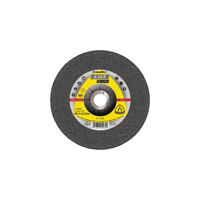 DISQUE A MEULER-- 180MMX7MM-ACIER-KLINGSPOR