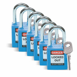 PACK 6 CADENAS DE CONSIGNATION BLEU 38MM-BRADY