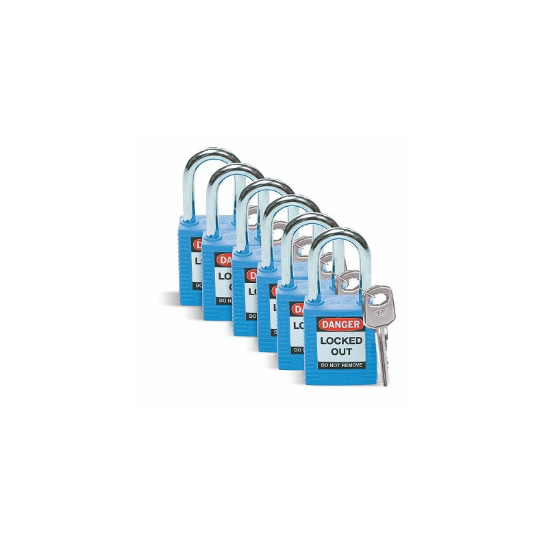PACK 6 CADENAS DE CONSIGNATION BLEU 38MM-BRADY