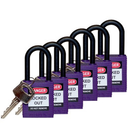 PACK 6 CADENAS DE CONSIGNATION VIOLET 38MM-BRADY
