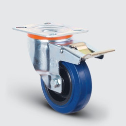 ROULETTE CAOUTCHOUC PIVOT JANTE POLY-125X37MM-EMES