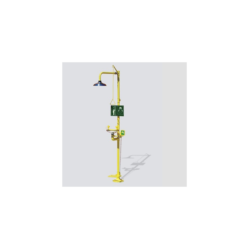 COMBINE DOUCHE+LAVE YEUX A PÉDALE-GALVA+INOX-CA