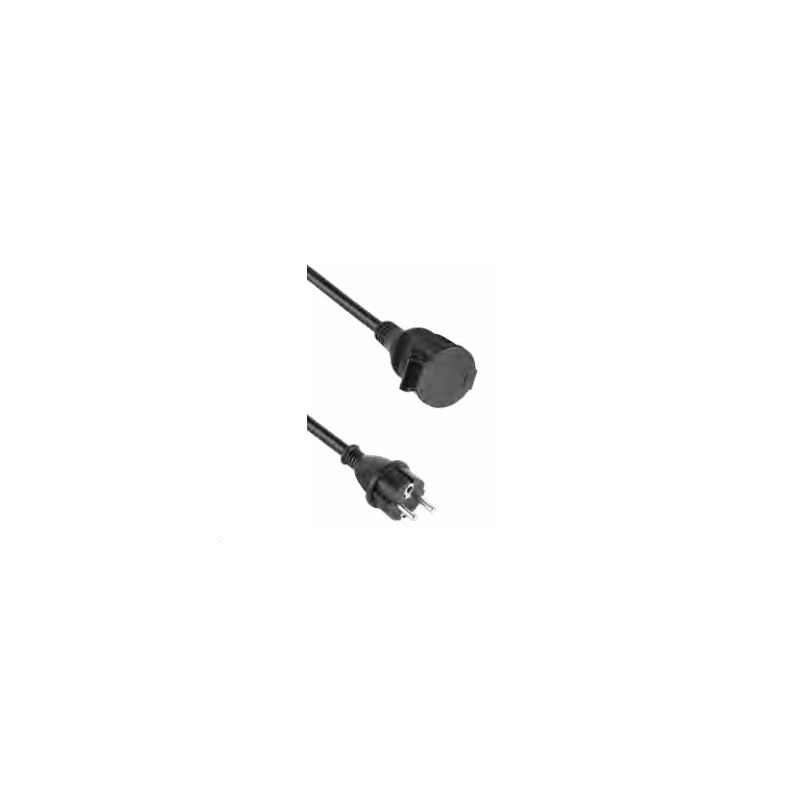 RALLONGE 1 PRISE NOIR|3G2,5x5M|IP44-ELECTRALINE