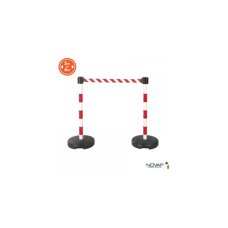 KIT 2 POTEAUX SIGNALISATION PVC A SANGLE R-B-NOVAP