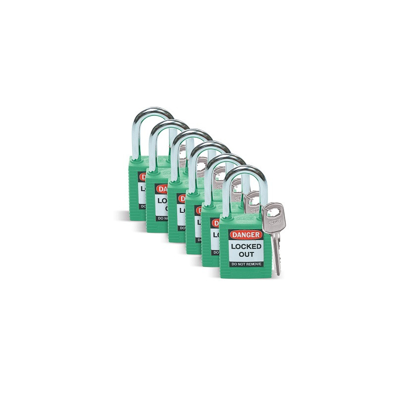 PACK 6 CADENAS DE CONSIGNATION VERT 38MM-BRADY