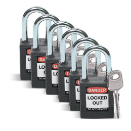 PACK 6 CADENAS CONSIG ANSE ACIER 38MM NOIR-BRADY