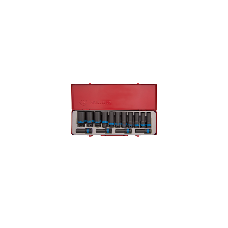 COFFRET 15 PCS-DOUILLES LONGUES 1-2"-A CHOC-KT