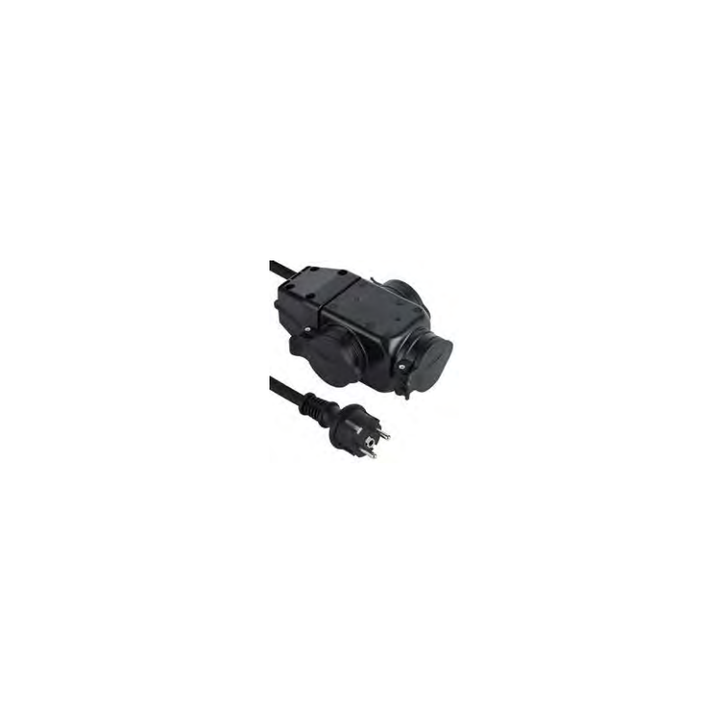 RALLONGE TRIPLITE NOIR|3G1,5x1M|IP44-ELECTRALINE RALLONGE TRIPLITE NOIR|3G1,5x1M|IP44-ELECTRALINE