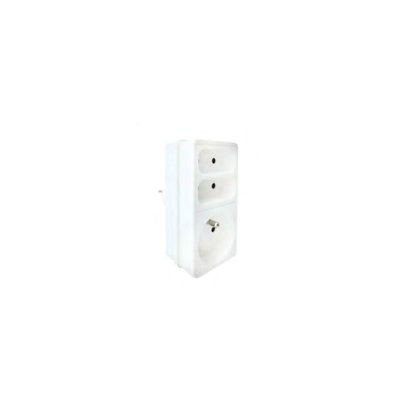 FICHE TRIPLITE 1x 2P+T 16A|2x6A-ELECTRALINE FICHE TRIPLITE 1x 2P+T 16A|2x6A-ELECTRALINE