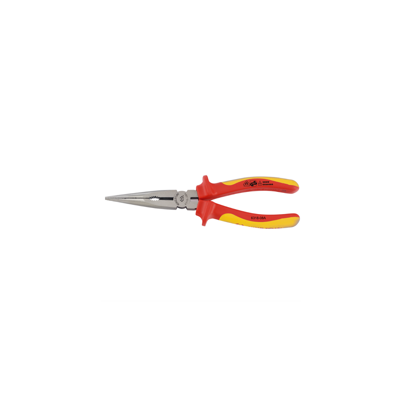 PINCE À BECS DEMI-RONDS 200MM ISOLÉ
