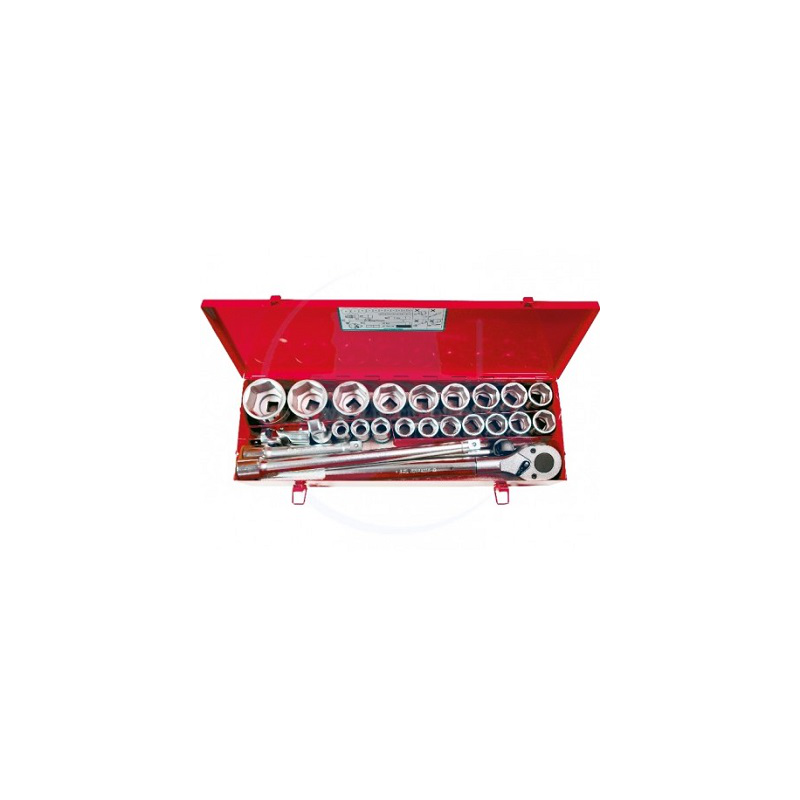 COFFRET DE DOUILLES 3-4" AVEC ACCESSOIRE - 25 PCS COFFRET DE DOUILLES 3-4" AVEC ACCESSOIRE - 25 PCS
