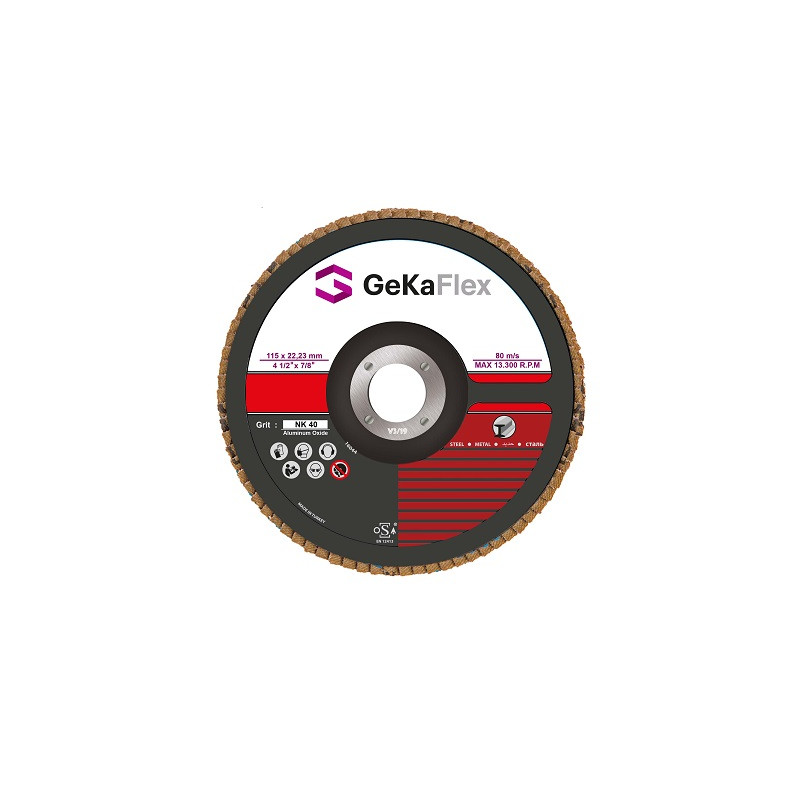DISQUE A LAMELLES-Ø 115MM-GRAIN 80-OXYDE ALU-GEKA