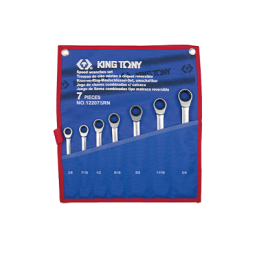 JEU DE CLES MIXTES A CLIQUET  - 7 PCS KING TONY