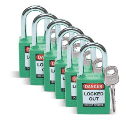 PACK 6 CADENAS DE CONSIGNATION VERT 38MM-BRADY