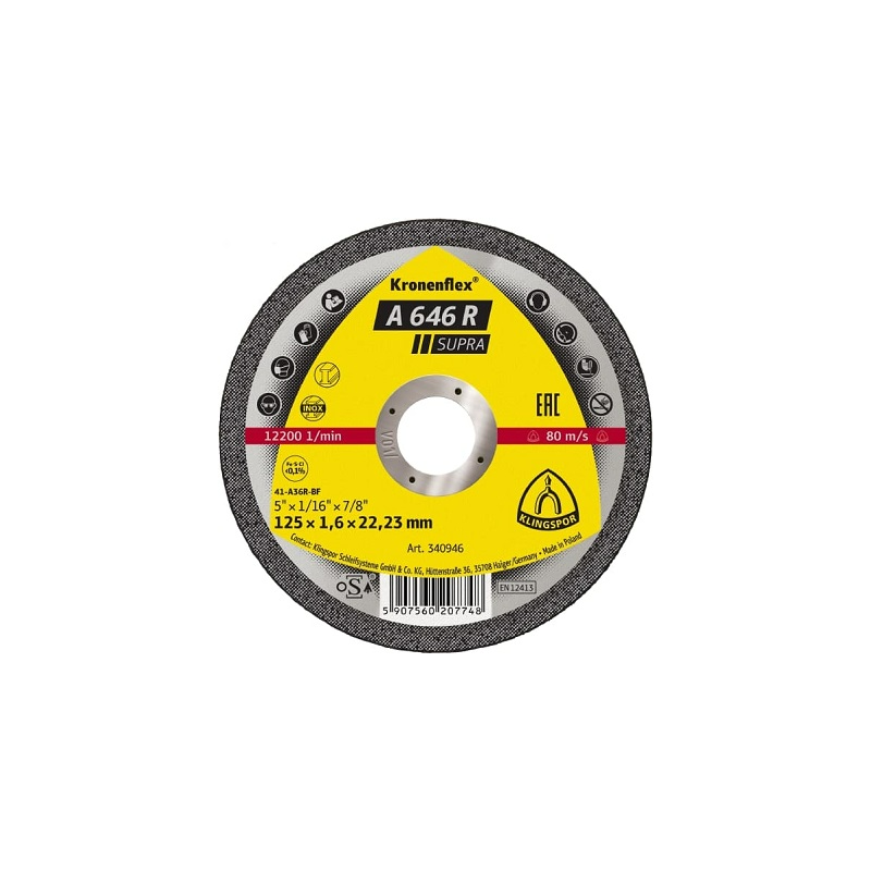DISQUE A COUPER-Ø 125MMX1.6MM-INOX-KLINGSPOR