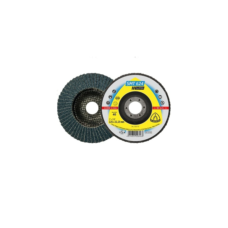 DISQUE A LAMELLES-Ø 125MM-GRAIN 120-INOX-KLINGSPOR