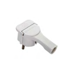 FICHE MALE 2P+T 16A EXTRA PLATE BLANC-ELECTRALINE