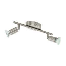 PLAFONNIER 2 SPOTS BUZZ-LED NICKEL MAT 285MM-EGLO