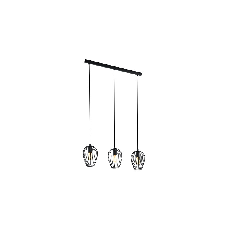 LUSTRE NEWTOWN NOIR x3-160MMx0,7x1,1M-EGLO LUSTRE NEWTOWN NOIR x3-160MMx0,7x1,1M-EGLO