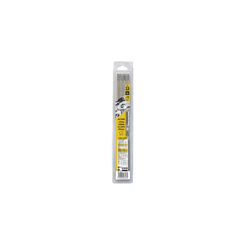ELECTRODE RUTILE ACIER 11PC x 2,5x350 mm GYS ELECTRODE RUTILE ACIER 11PC x 2,5x350 mm GYS