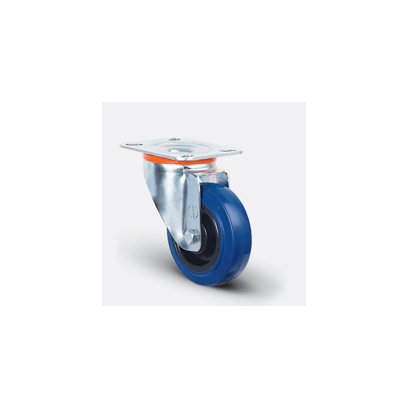 ROULETTE CAOUTCHOUC PIVOT JANTE POLY-100X32MM-EMES