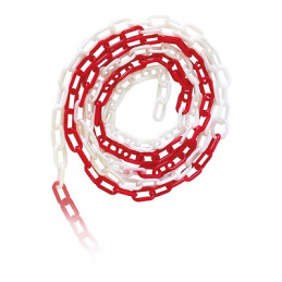 SAC 25M CHAINE Ø6 SIGNALISATION ROUGE-BLANC-JSP