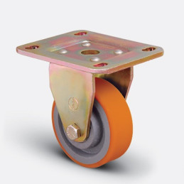 ROULETTE POLYURETH FIXE JANTE FONTE-125X40MM-EMES