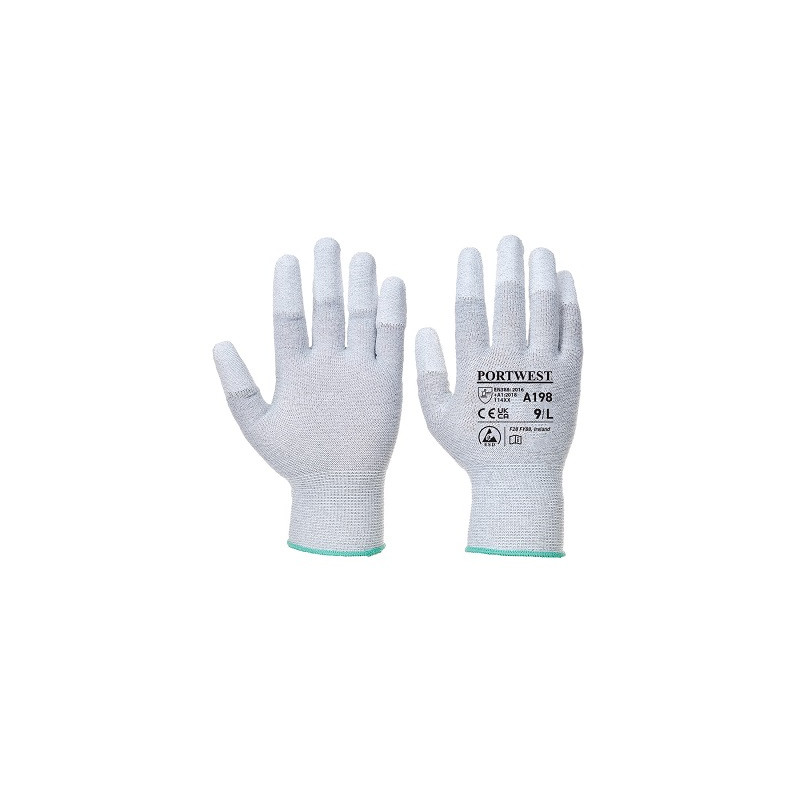 GANT ANTISTATIQUE DOIGTS ENDUITS PU A198-PORTWEST GANT ANTISTATIQUE DOIGTS ENDUITS PU A198-PORTWEST