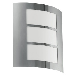 APPLIQUE MURALE CITY INOX|PASTIQUE BLANC-EGLO