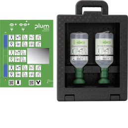 STATION LAVAGE OCULAIRE MURAL+2 FLACONS 500ML-PLUM