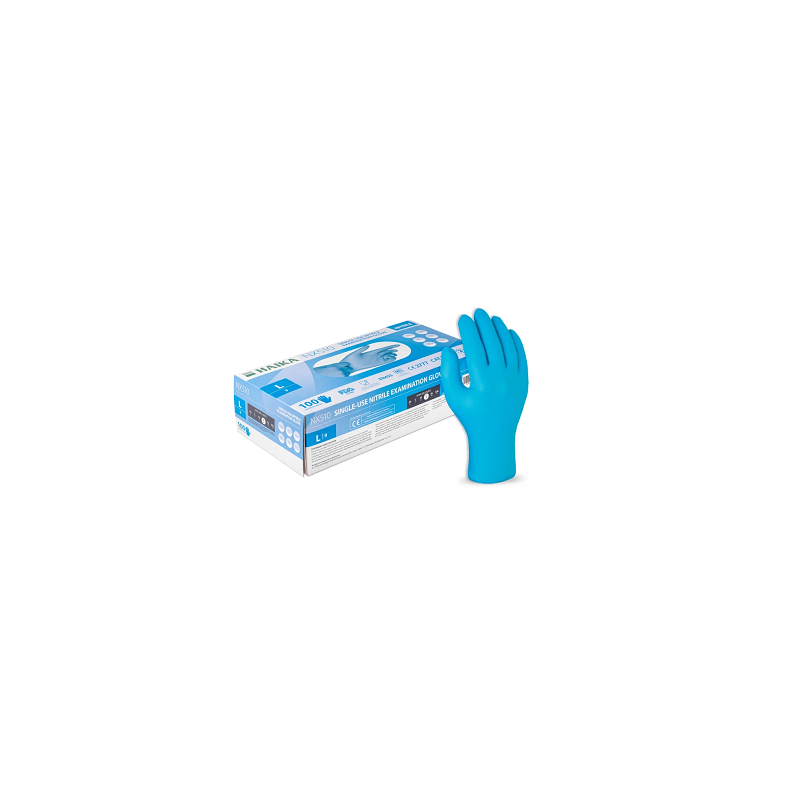 BOITE 100 GANT NITRILE JETABLE-8/M-HAIKA-GLOBUS