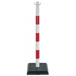 POTEAU SIGNALISATION PVC R/B SUR SOCLE - NOVAP