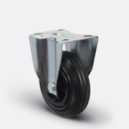 ROULETTE CAOUTCHOUC FIXE JANTE POLY-200X50MM-EMES