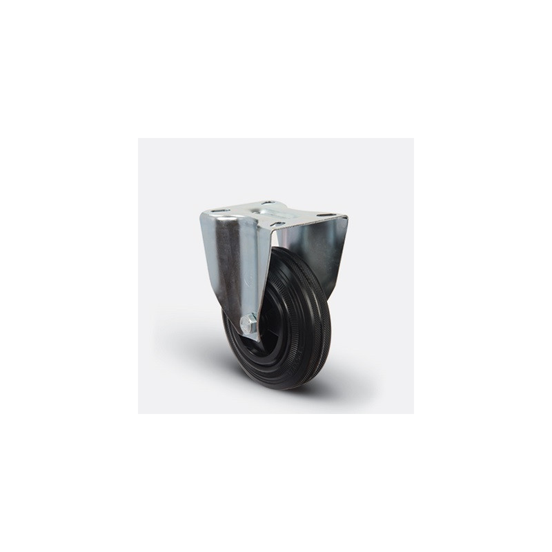 ROULETTE CAOUTCHOUC FIXE JANTE POLY-200X50MM-EMES