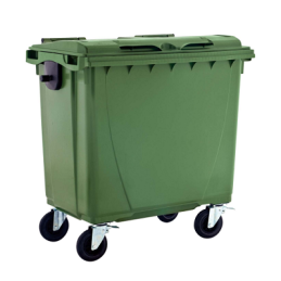 CONTENEUR A DECHETS 660 L PEHD +4 ROUES 200MM