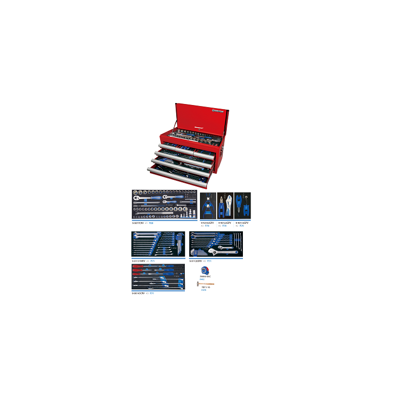 COFFRE OUTILS 187PCS METALIQUE MECANICIEN-KINGTONY