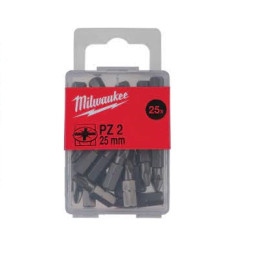 PAQUET DE 25 EMBOUTS TROURNEVIS PZ2-MILWAUKEE
