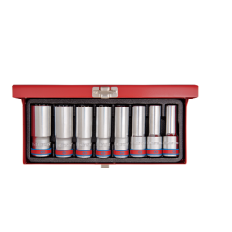 COFFRET 08 PCS-DOUILLES LONGUE 1-2"-CHROME-KT