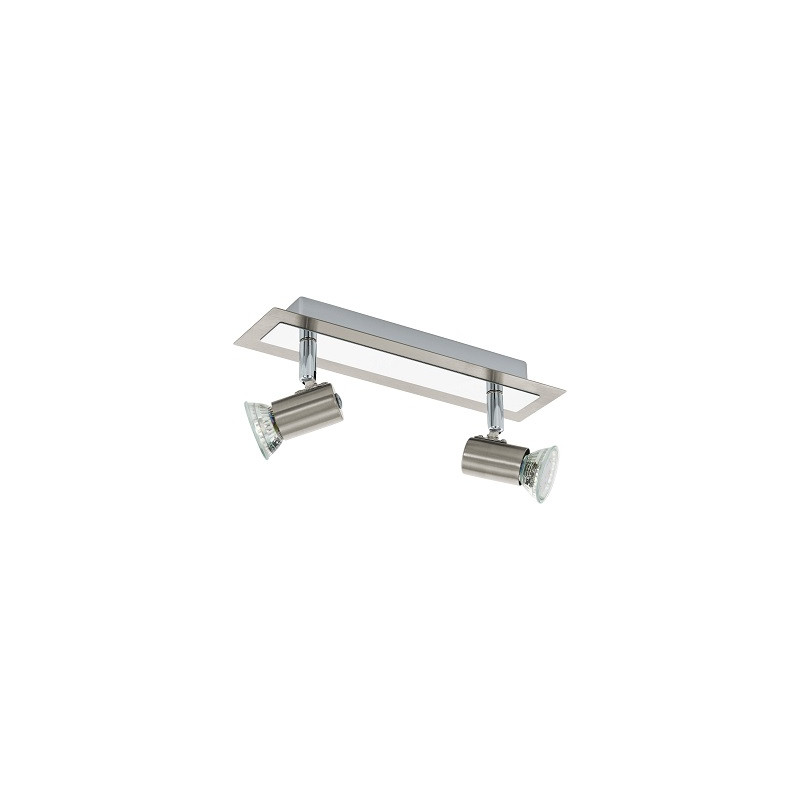 PLAFONNIER 2 SPOTS ROTTELO NICKEL CHROM 280MM-EGLO