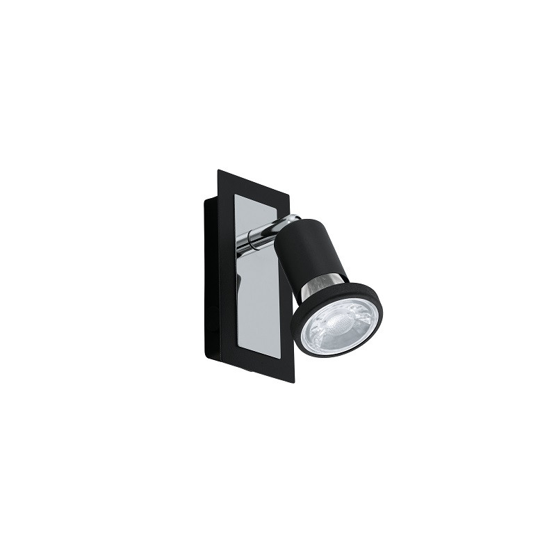 APPLIQUE MURALE 1 SPOT SARRIA NOIR 120x60MM-EGLO