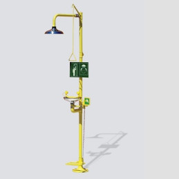 COMBINE DOUCHE+LAVE YEUX A PÉDALE-GALVA+INOX-CA