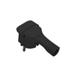 FICHE MALE 2P+T 16A EXTRA PLATE NOIR-ELECTRALINE