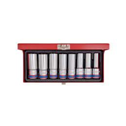 COFFRET 08 PCS-DOUILLES LONGUE 1-2"-CHROME-KT