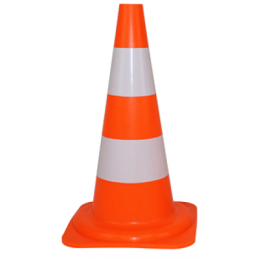 CONE SIGNALISATION PEBD 50CM BANDES BLANCHES-NOVAP